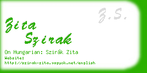 zita szirak business card